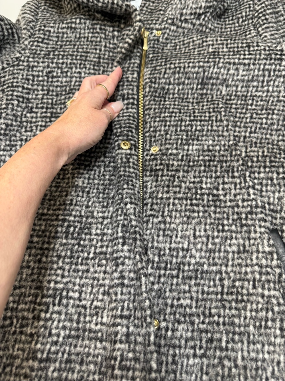 Cole Haan Wool Blend Jacket in Black and Gray Size 8 - Picture 6 of 12